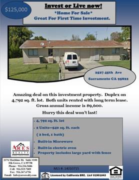 $125,000
Invest or Live Now! Great For First Time Investment