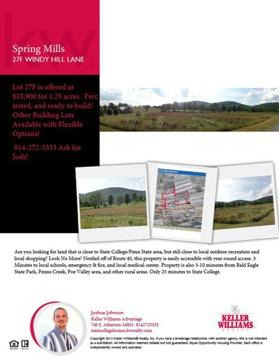$35,900
Building Lots in Penns Valley