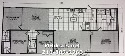 $42,900
4 bed 2bath Brand New Double-Wide Home