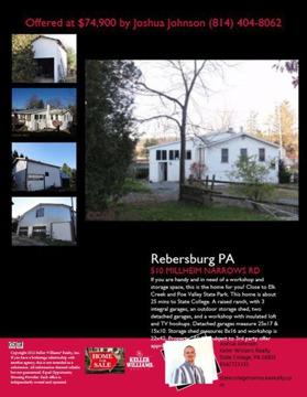 $59,900
Single Family, Raised Ranch - Rebersburg, PA