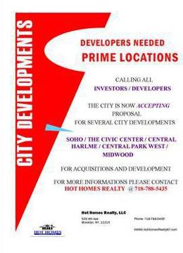 City Developments - Developers / Investors Needed