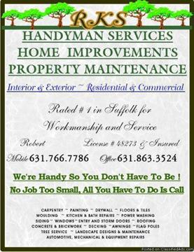 Handyman services, home imorovments, property managment