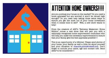 ATTN: Los Angeles Area HOME OWNERS WHO WANT TO SELL THEIR HOUSE - TV SHOW