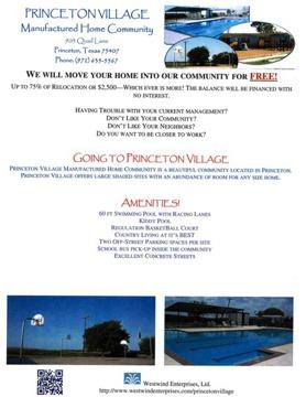 Relocate Your Home To Princeton Village MHC