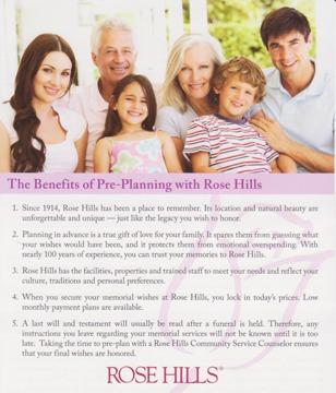 The Benefits of Pre-Planning with Rose Hills