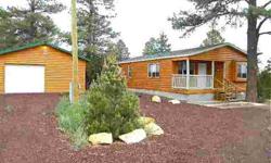 Log sided 3BR/2BA manufactured home (2007 Champion) on a landscaped lot with a variety of pines. Sun filled LR, spacious kitchen w/pantry, wood laminate flooring, Levalor honeycomb blinds and furnished too. Covered Trek deck & concrete slab for BBQ's.