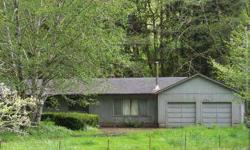 Private, Tranquil, CREEK FRONT IN CLOVERDALE AREA. Bubbling creek is just steps away from the house. 3bd/2bth, 1 level w/2 car garage. Shop area at back of garage w/storage room. Rec room between house & garage w/wood burning stove. 2nd wood burning stove