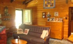 Log cabin on country road in the town of Dekalb. This is a ranch style home that is very well maintained, features cathedral ceiling/ open kitchen/ dining and livingroom are with a pantry closet. In the basement there is a small gathering space that