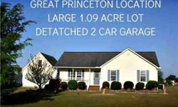 GREAT PRINCETON LOCATION*RANCH STYLE HOME ON LARGE 1.09 ACRE LOT*Family Room w/Cathedral Ceilings*Laminated Floors in main living areas*Sunny Dining Area w/BAY WINDOW*Large Kitchen w/Tons Of Cabinets*Master Suite w/Master Bath features Double sink