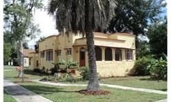 Freshly Restored! Circa 1920's charming mediterranean revival bungalow in quiet DeLand neighborhood. 3BR/1BA corner lot. Fenced yard with mature landscaping offers private back yard! Interior laundry, gas fireplace & charming built-ins with leaded gla