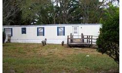 Estate: Double wide, 1982 with wheelchair ramp on 1.03 Acres. 2 Bedroom, 2 Bath, with room to expand. Needs TLC. Good deal for someone!
Bedrooms: 2
Full Bathrooms: 1
Half Bathrooms: 0
Living Area: 784
Lot Size: 1.03 acres
Type: Single Family Home
County: