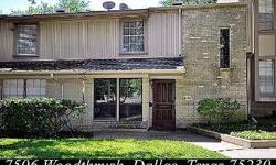 Terrific location,$40,000 price reduction for quick sale.beautifully maintained townhome,gated to parking area. Karen Richards is showing 7506 Woodthrush Dr #23 in Dallas, TX which has 3 bedrooms / 3 bathroom and is available for $134900.00. Call us at