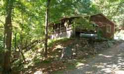 Located just off Conleys Creek in Whittier. Secluded and Private. 40 foot covered deck, one car garage with shop, dish, well, high speed internet.