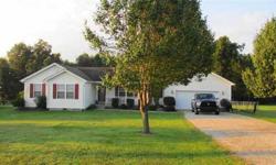 Country living yet only minutes to schools, shopping, etc. Home features a spacious floor plan with vaulted great room that opens to the kitchen and dining room. Master Bedroom has trey ceiling, 40" SONY flat screen mounted TV, private bath with separate