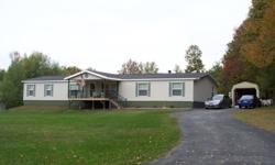 4 bdrms, 2.5 bath ranch on 5 acres of land with detatched garage in the country. Over 2,200 sq ft of living space! Master bdrm has walk-in closet. Master bath has garden tub, stand up shower, dbl sinks. LR, DR, large eat in kitchen, sitting room with wood