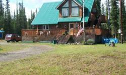 3 BEDROOM/1 AND 3/4 BATH LOG HOME, METAL ROOF AND WRAP AROUND DECK; 2.16 ACRES; ONE AND A HALF STORY WITH LOFT BEDROOM, FULL FINISHED BASEMENT, ASPEN TONGUE AND GROOVE CEILINGS/WALLS; CEILING FANS, VAULTED CEILING IN LIVING AREA, OPEN CONCEPT-KITCHEN,