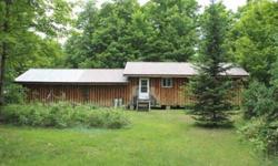 CABIN BORDERING STATE FOREST with FINANCING ----- Back country cabin completely surrounded by state forest! This very comfortable camp has bathroom, shower, kitchen, wood stove, garage -- all the comforts of home, yet you are in the heart of Jadwin State