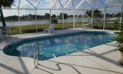 Retire to Florida in comfort! Lake front home with a pool. 3 bedrooms, 2 full baths, living room, dining room, family room, laundry,and 2 car garage. Built in 2001. Concrete block and stucco home. Buy now-interest rates at record lows with super prices on