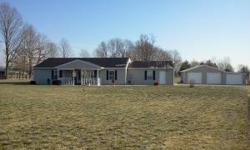 3 BEDROOM RANCH ON ALMOST 4 ACRES IN TOWN. FENCED YARD, 2 CAR ATTACHED AND 3 CAR DETACHED GARAGE, LARGE SUN ROOM, COVERED BACK PATIO AND 16x24 SHELTER HOUSE. UPDATES INCLUDE CERAMIC FLOORS IN ALL BATHS, NEW COUNTER TOPS IN KITCHEN, NEW FAUCETS AND