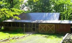 The perfect Rustic Getaway. Find serenity in this beautiful log cabin situated on 1.2 acres of lush land. The open floor plan provides for plenty of room to relax. Enjoy the view & sounds of nature from the large covered porch. The attached garage