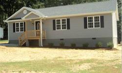 New home complete, ready to move in - super location within 2mis of the chesterfield county line just off rt 60 - stainless appliances and wooden cabinets - vinyl tilt gbg windows -vinyl siding - dimensional roof - three nice sized bedrooms plus 2 full