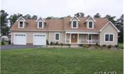 Cape Cod on 1 acre of land with 5 BR 3 BA, large kitchen with dinette, oak cabinets, hardwood oak flooring, formal dining room, large great room, vaulted ceiling, fireplace with pellet stove a sunroom and a sitting room with balcony that overlooks the