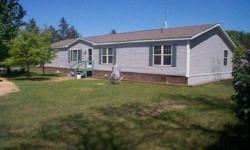 Manufactured home open concept high ceilings wood fireplace central air 3 season porch with deck 1 acre woods in back lots of garden space great borders 30x60ft detached shop with hoist tire machine own utilities and office ready for business if wanted