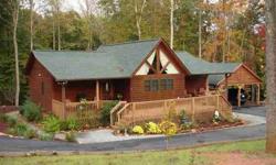 Beautiful chalet-style cedar siding home on 2.78 acres is move-in ready with rustic handmade furniture included! Open floor plan features a great room with stacked fieldstone/ledgestone gas log fireplace, hardwood floors, and exposed beam ceilings. There