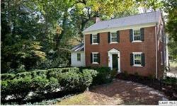 Outstanding lot 1/2 acre --classic brick Colonial in the heart of the City! Gracious appeal,traditional feel. Formal rooms and sunny library with bookshelves. Hardy Virginia boxwoods line flagstone/ivy sidewalk. Three full baths and four bedrooms. Charm