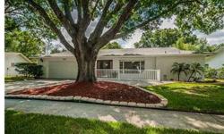 Rare 3 Bedrm home in 55+ cmnty w/pool and clubhs. Located on a quiet cul-de-sac, this home has been remodeled inside w/new wood cabinets in the kitchen and the guest bath has been remodeled also. You enter thru the beautiful leaded glass entry door w/si