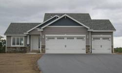 Brand new home on acreage. Mission style cabinets, laminate wood flooring in kitchen & dining, vaulted ceilings, appliance pkg, carriage style garage doors, lot and permit included in price. Builder Warranty. Photos from a previous model.Listing