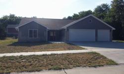 New home for sale located in Wamego, KS. This home is 1900 sq.ft. The 3-stall garage is 600 sq. ft. It is a 3 bedroom, 2 Bath, office/media room, above ground storm shelter, large walk-in pantry, custom cabinets, large walk-in laundry room, plenty of