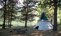 Camp, RV, stay in the included tipi, or build your dream vacation home on your own private South-facing (year-round sun!) waterfront lot (100' wide x 210' deep; .466 acres) under the pines on the Pend Oreille River. Swim from the beach or boat off your
