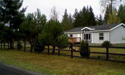 2011 manufactured home on 5 fenced acres with barn and pasture.158 Wrangler Dr. Toledo (360) 442-9650