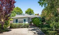 Delightful North Palo Alto home surrounded by gardens and mature landscaping offers good floor plan for indoor/outdoor entertaining. Expansive wrap-around flagstone patio borders private grassy back yard and can be accessed from living room or French