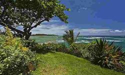 Gorgeous views from this dramatic,oceanfront property. Perfectly placed on Naupaka Point this property offers straightline views of the white sand coastline of Hukilau Bay.Lushly landscaped and with mature trees the open deck is the ideal place to sit and