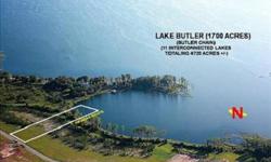 STUNNING 1.70 ACRE LAKE FRONT LOT ON LAKE BUTLER Very rare 1.70 acre (1.15 acres above normal hight water line)vacant building lot on beautiful Lake Butler with 121' feet of lake frontage and some of the best lake views available on the Butler chain