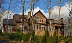 Stunning mountain home in a very private setting with Grandfather Mountain views in the gated community of Timber Creek, just minutes from downtown Blowing Rock. Wonderful open floor plan, 12' ceilings throughout the main level, a gourmet chef's kitchen,