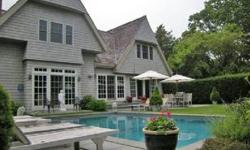 WebID 33472 Located in the heart of Bridgehampton Village surrounded by mature trees and behind a gated drive you will find this stylish English Country home. The interior of the home features 4 bedrooms (3 en-suite), 5 baths, den, living room, dining