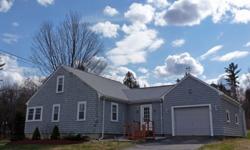 Bow, NH Cape, freshly painted, featuring a beautiful,updated Kitchen, 1st floor Bedroom or Family Room with cozy pellet stove, first floor Full Bath and Laundry area, sunny front-to-back Living Room and a spacious Formal Dining Room. Mudroom entry, heated