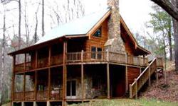 Log cabin with over 300 ft of frontage on Brasstown Creek. 2BR/2BA, stacked rock wood burning fireplace in great room and cathedral ceilings with exposed beams.Listing originally posted at http