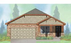 New home with builder's warranty, popular ranch with front porch has 2 bedrooms plus study backing to greenbelt! Features large eat-in kitchen with wood floors, center work island, vaulted ceilings, full appliances, including refrigerator, washer/dryer,