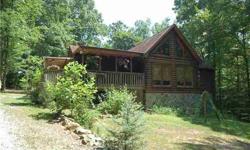 $24K Reduction!!! MOTIVATED SELLER! 24hr notice requested but not required. Gorgeous log cabin! Privacy! Wooded & serene in Randolph Cty-low taxes. Vaulted GR with stone f/p, open kit & bfast room with built in hutch/buffet, MBR on main has private bath,
