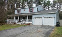 Center Hall colonial on 1 acre. 3 bedrooms/2.5 bathrooms. Formal living room, dining room, eat-in kitchen w/ceramic floor, family room w/gas fireplace.
Partially finished basement. 650 sq. ft. deck, large rocking-chair front porch. Attached 2-car garage
