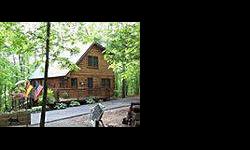 Beautiful 2 BR, 2 BA log home on a private 0.49 acre wooded lot. Features include a large 2-story living room, eat-in kitchen, spacious master suite with private bath, loft, hardwood floors, unfinished basement, and big wraparound deck for outdoor