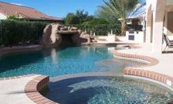 MODIFIED SAFFORD WITH 18X10 DEN/OFFICE OR 3RD BEDROOM. BREATHTAKING POOL APPROX 50X25X9 PEBBLE TECH SALT WATER HEATED POOL & SPA UNIQUE WATER FALL*SIDE GROTTO *OUTSIDE SINK & BUILT IN BBQ*HUGE EXTENDED COVERED PATIO ACROSS BACK OF HOME*REVERSE OSMOSIS &