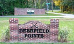 Beautiful building lot in the upscale Deerfield Pointe subdivision. This is one of the larger lots available in Deerfield Pointe, and it's near the very end of the cul-de-sac where you can access the golf course in your golf cart. The owners chose this