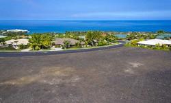 Feels like soaring over the ocean while admiring the view. Graded, clear, ready to build, location overlooking Keauhou Bay affords stunning ocean and sunset views. Enjoy ocean breezes at a low 450 feet. elevation; gated subdivision.Listing originally