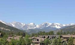 Great location with framed Continental Divide views, plus Longs Peak, 2 bed, 2 bath, vaulted ceilings with rock fireplace, open floor plan, garage, main level living. Master suite with private bath, walk in closet, laundry on main level, guest bedroom.