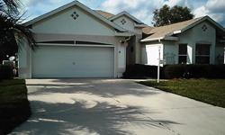 Open Floor Plan the "Lantana" The Villages' FL largest Designer hm!
New owner needed, Seller is moving. Block & Stucco 3 bdrm, 2 ba, ex-deep 2 car garg & GREAT Privacy bk of home "Slight view of Glenview C C Golf Course & 1/2 block to Tennis courts &